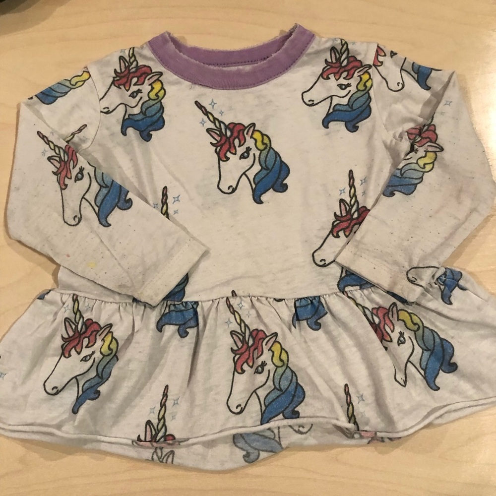 Chaser Girls Peplum Unicorn Tee